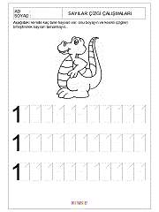 okul öncesi 1 sayısı çizgi çalışması